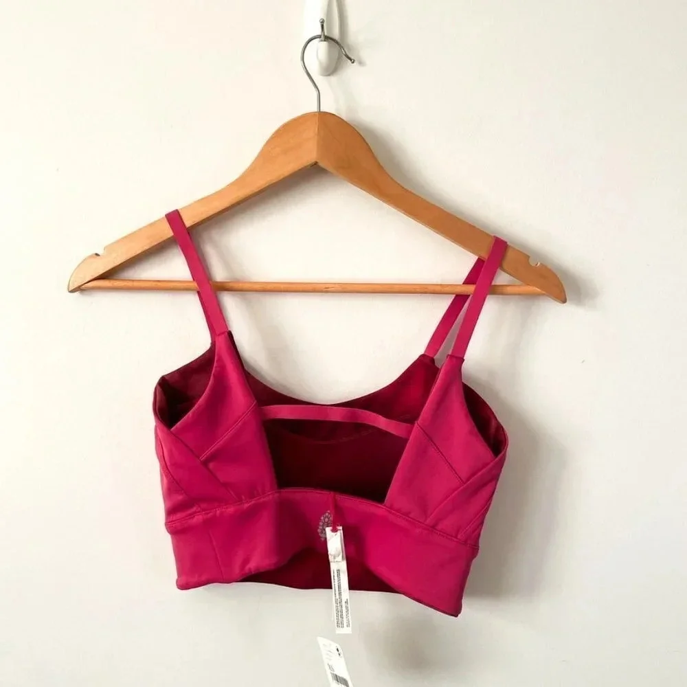 Free People Beat The Heat Reversible Sports Bra Wild Raspberry Fig NWT Sz XS
